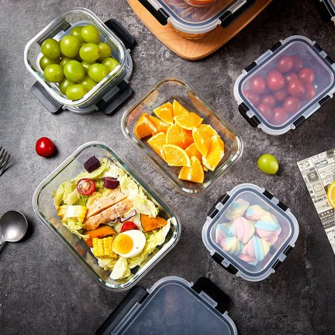 Wells glass meal prep 41.6 oz container ideal for bulk meals and leftovers.