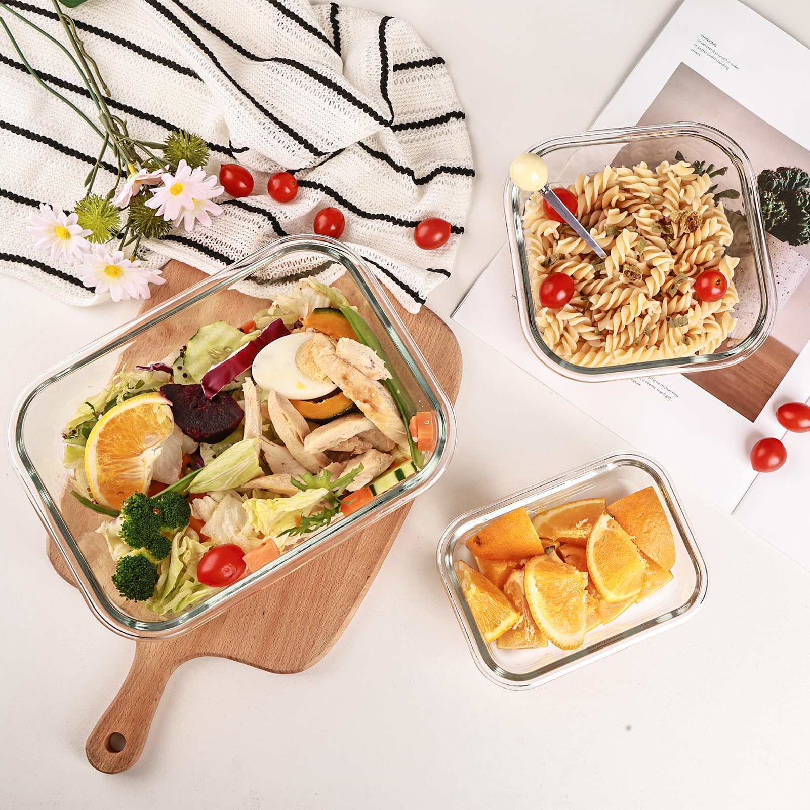 Wells glass meal prep 51.1 oz container for large batches and pantry storage.