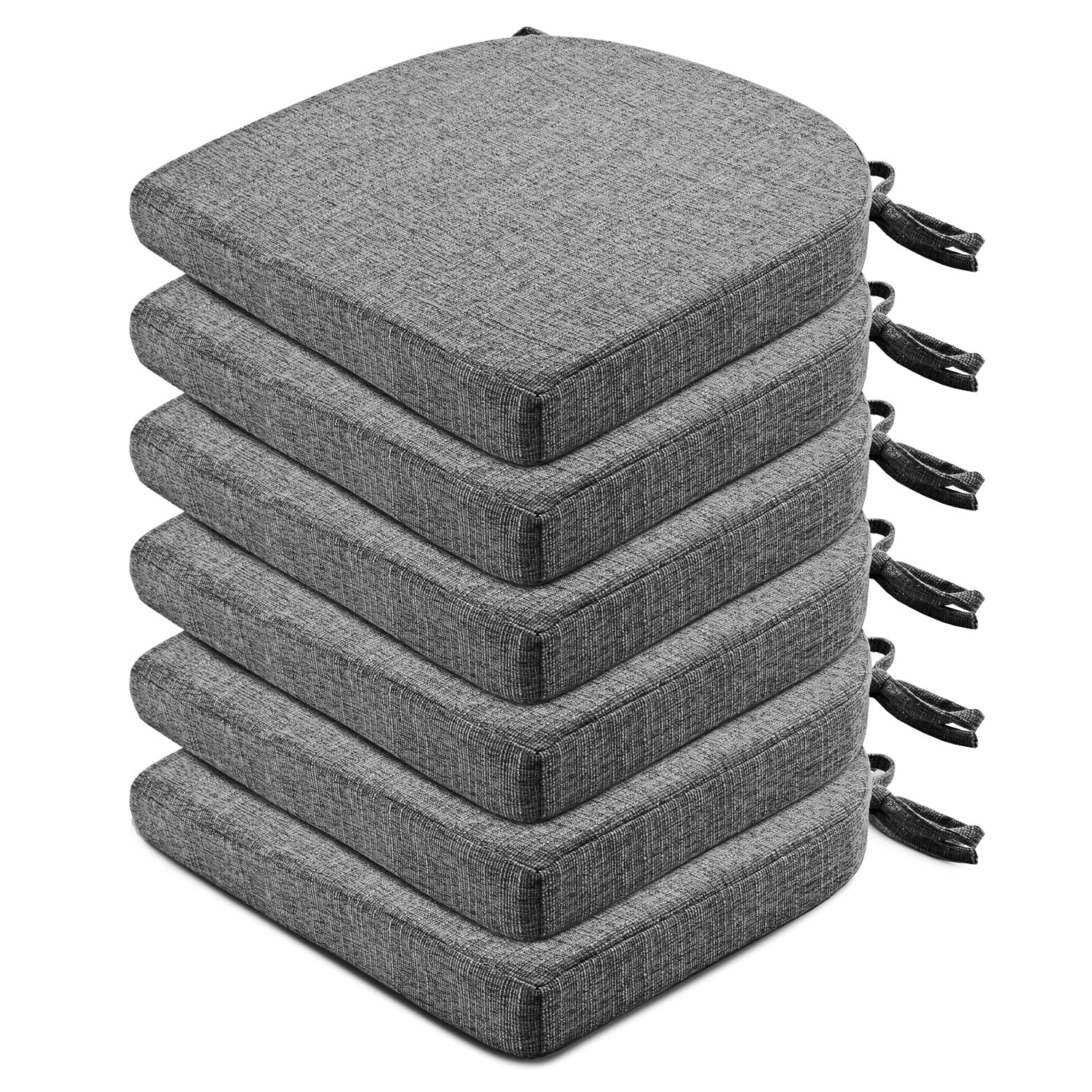 Wellsin six-pack chair cushions applied to a dining chair for comfort