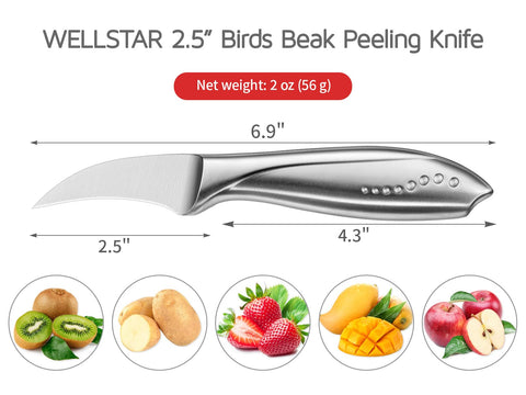 WELLSTAR Birds Beak Paring Knife durable construction for long-term use