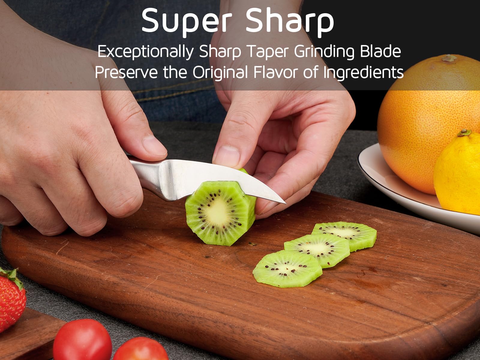 WELLSTAR Birds Beak Paring Knife garnishing uses for elegant plates