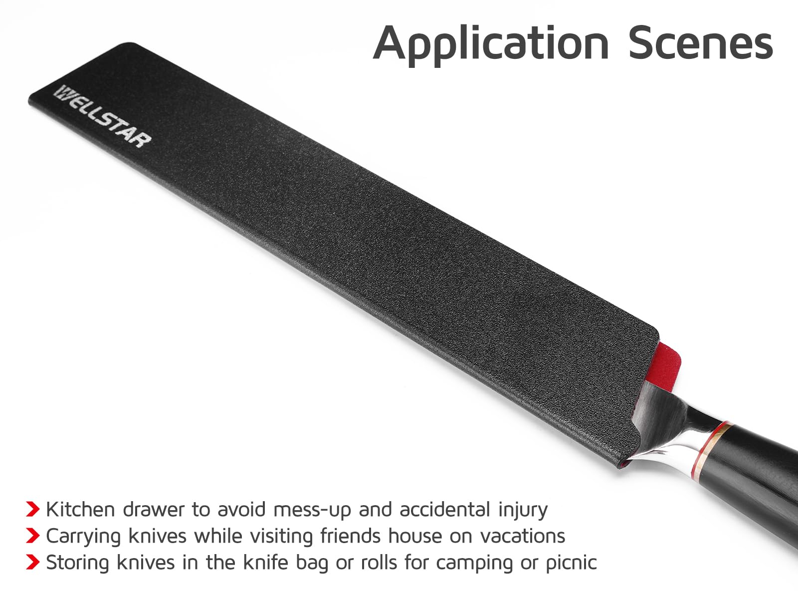 WellStar durable ABS plastic protects knives while reducing clutter in drawers.