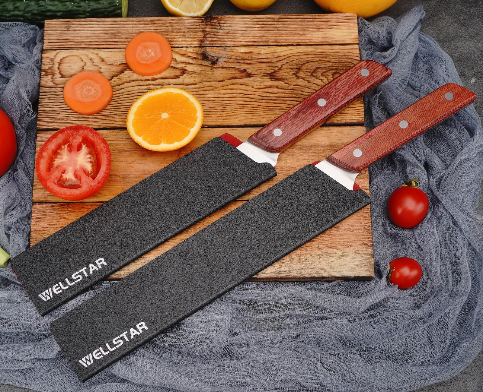 WELLSTAR easy top-entry guard slides on for quick storage.