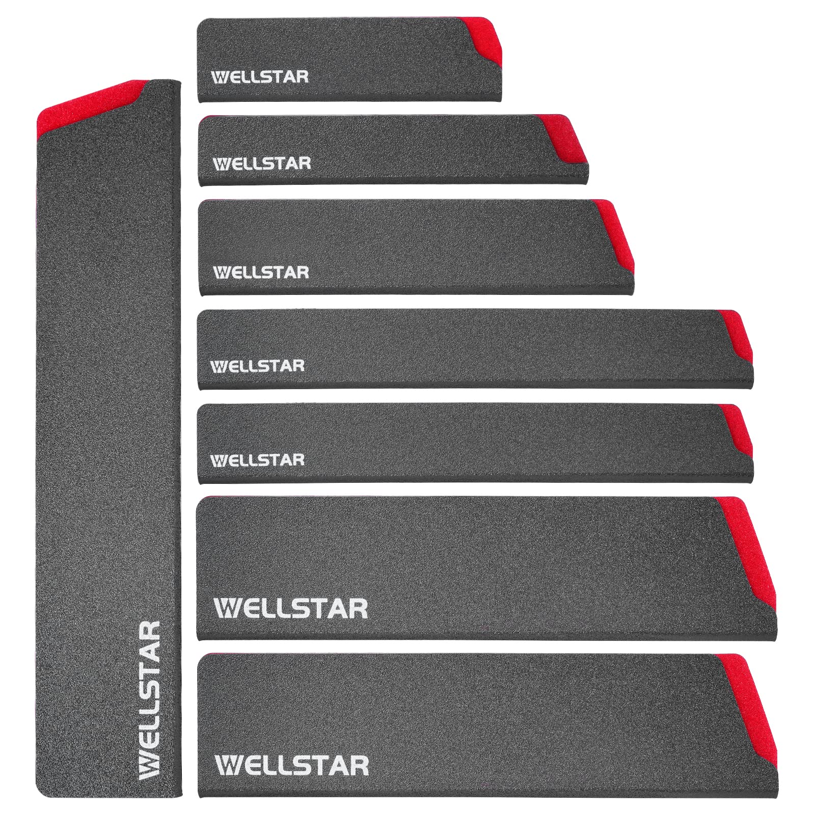 WELLSTAR Knife Edge Guards Set protects blades during storage with a soft felt-lined interior.