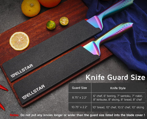 WELLSTAR lifetime warranty on knife guards ensures long-term protection.