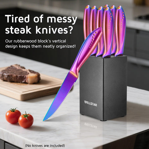 Wellstar precision slots provide easy access and neat, uniform knife display