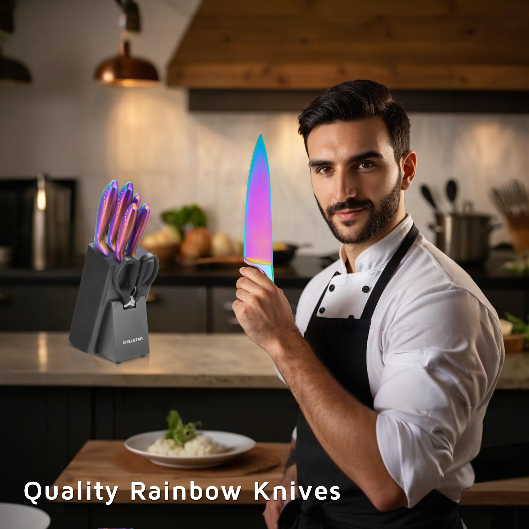 Wellstar Rainbow Built-in Sharpener for quick blade upkeep