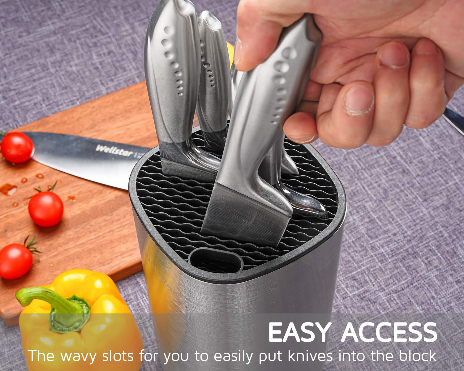 Bottom drainage holes of WELLSTAR knife block to keep counter dry