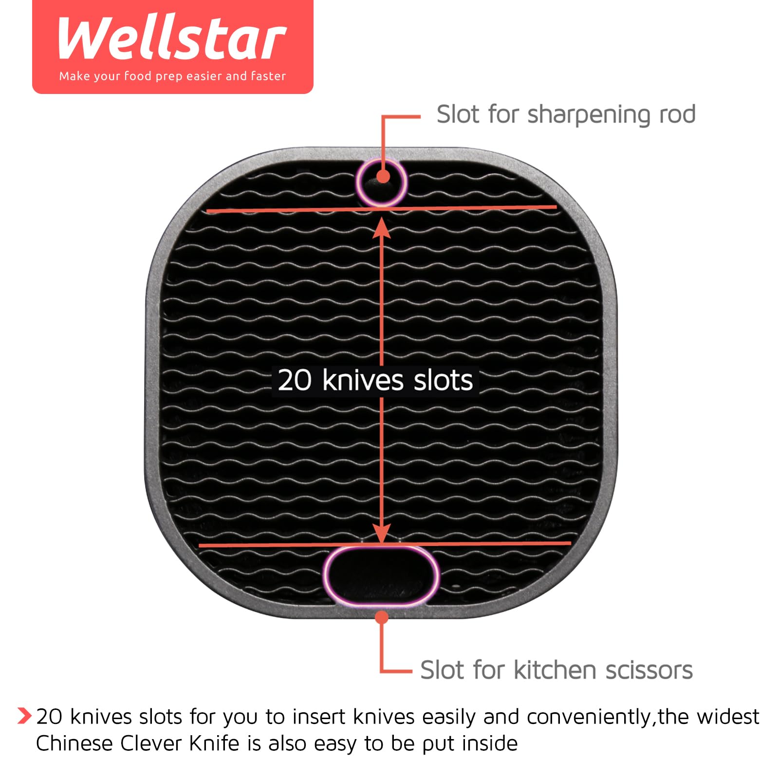 WELLSTAR bottom vent holes promote drainage after washing.