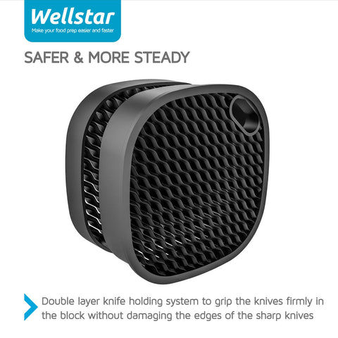 WELLSTAR knife block with dedicated scissors slot for convenient storage