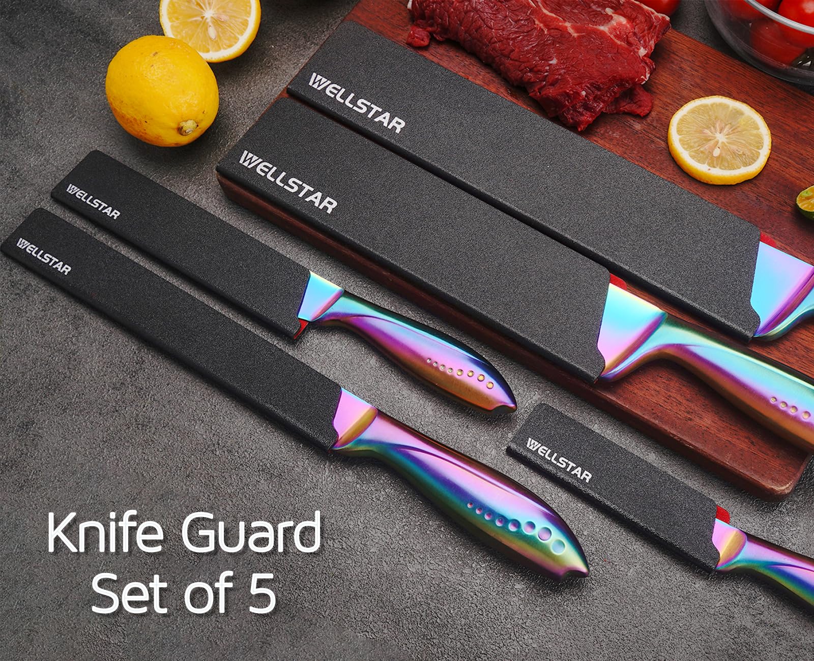 WELLSTAR universal knife guards fit straight and slanted handles.