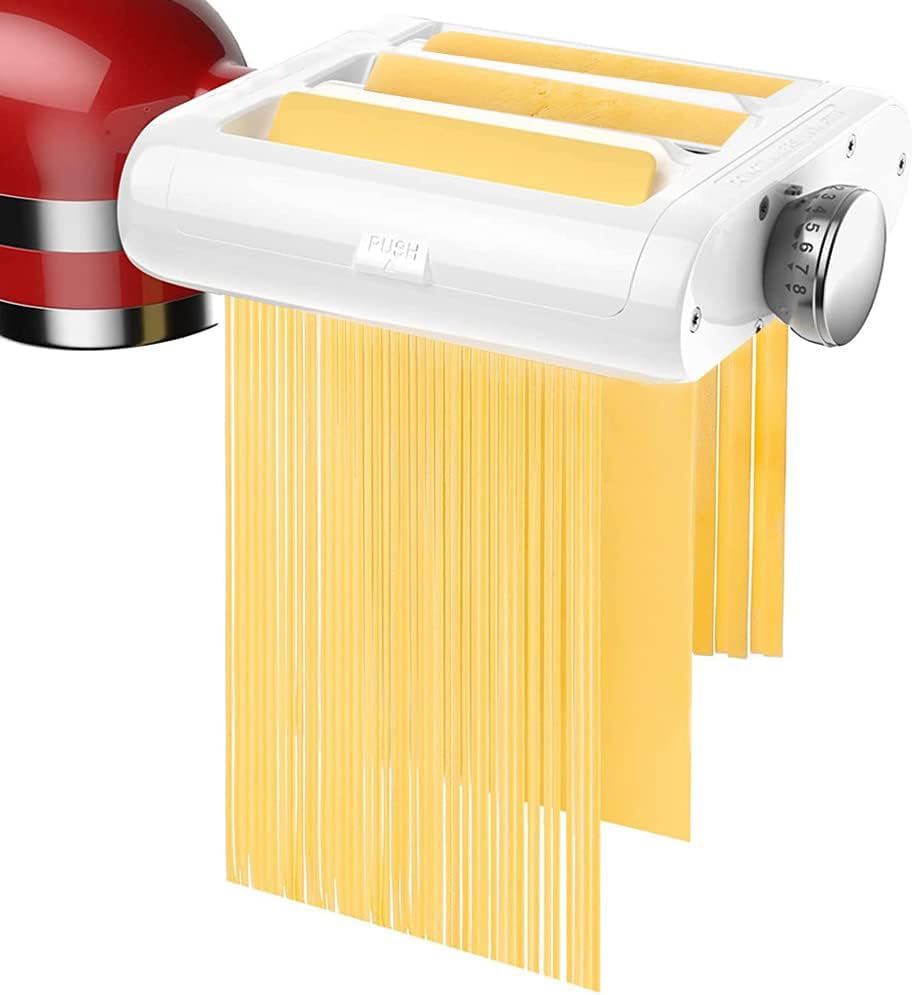 Wellsure 3-in-1 pasta attachment assembly for KitchenAid showing compact design