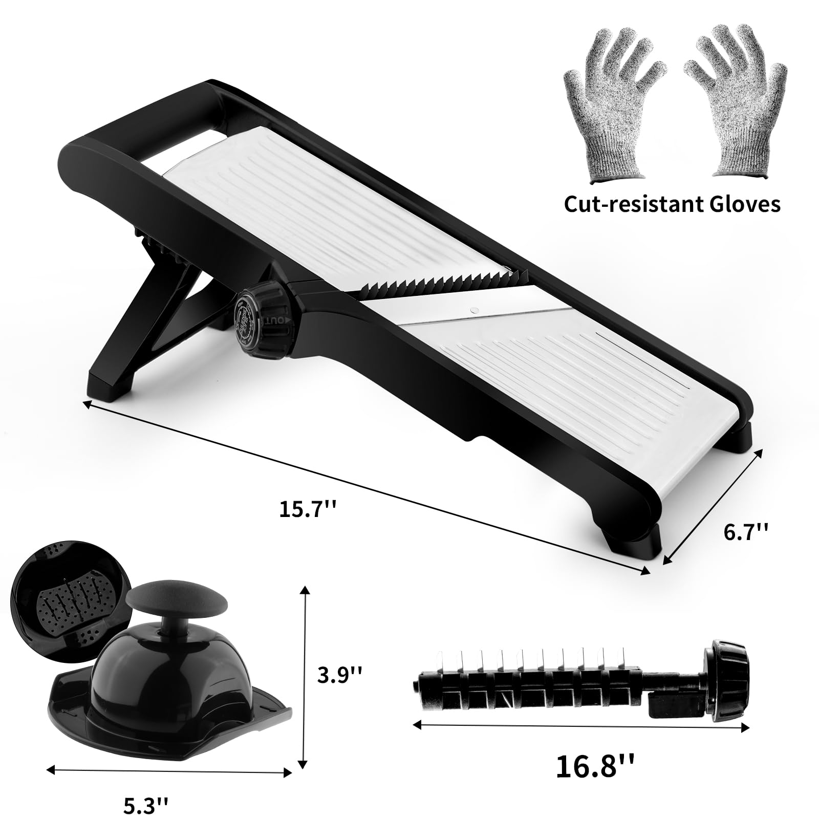 Weltonhm mandoline safety food holder keeps veggies steady during slicing.