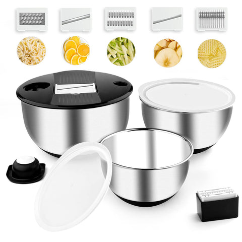 Weltonhm mixing bowls set with nesting design for compact storage.