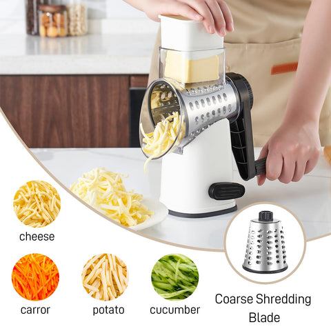 Stainless steel blades resist rust and stay sharp on Weltonhm grater.