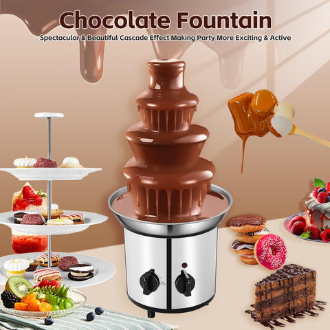 WEMAKMAK chocolate fountain with 60-ounce tub perfect for large parties.