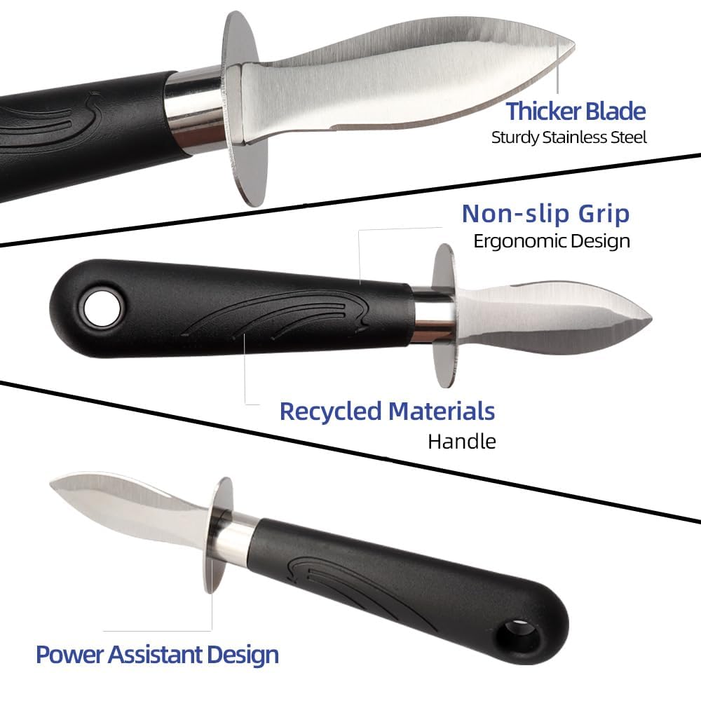 WENDOM oyster knife handle ergonomic grip improves control during shucking.