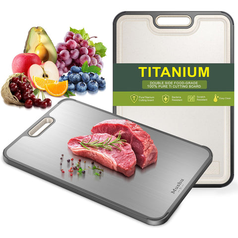 WENGTY titanium cutting board 0.55-inch thick for durability and stability.