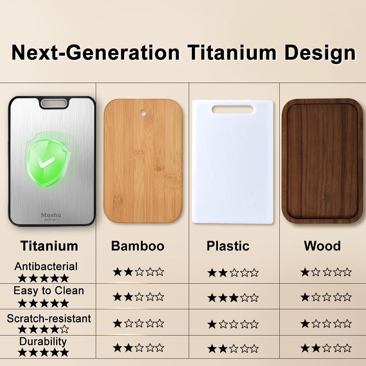 WENGTY titanium cutting board dual-sided design enhances kitchen versatility.