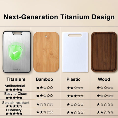 WENGTY titanium cutting board dual-sided design enhances kitchen versatility.