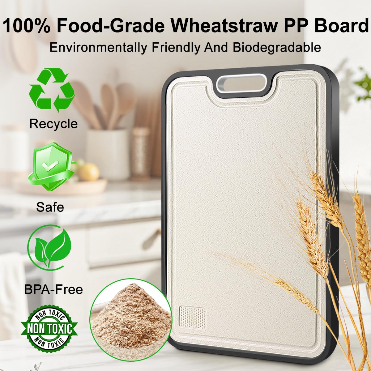 WENGTY wheat straw accent adds eco-friendly detail to kitchen