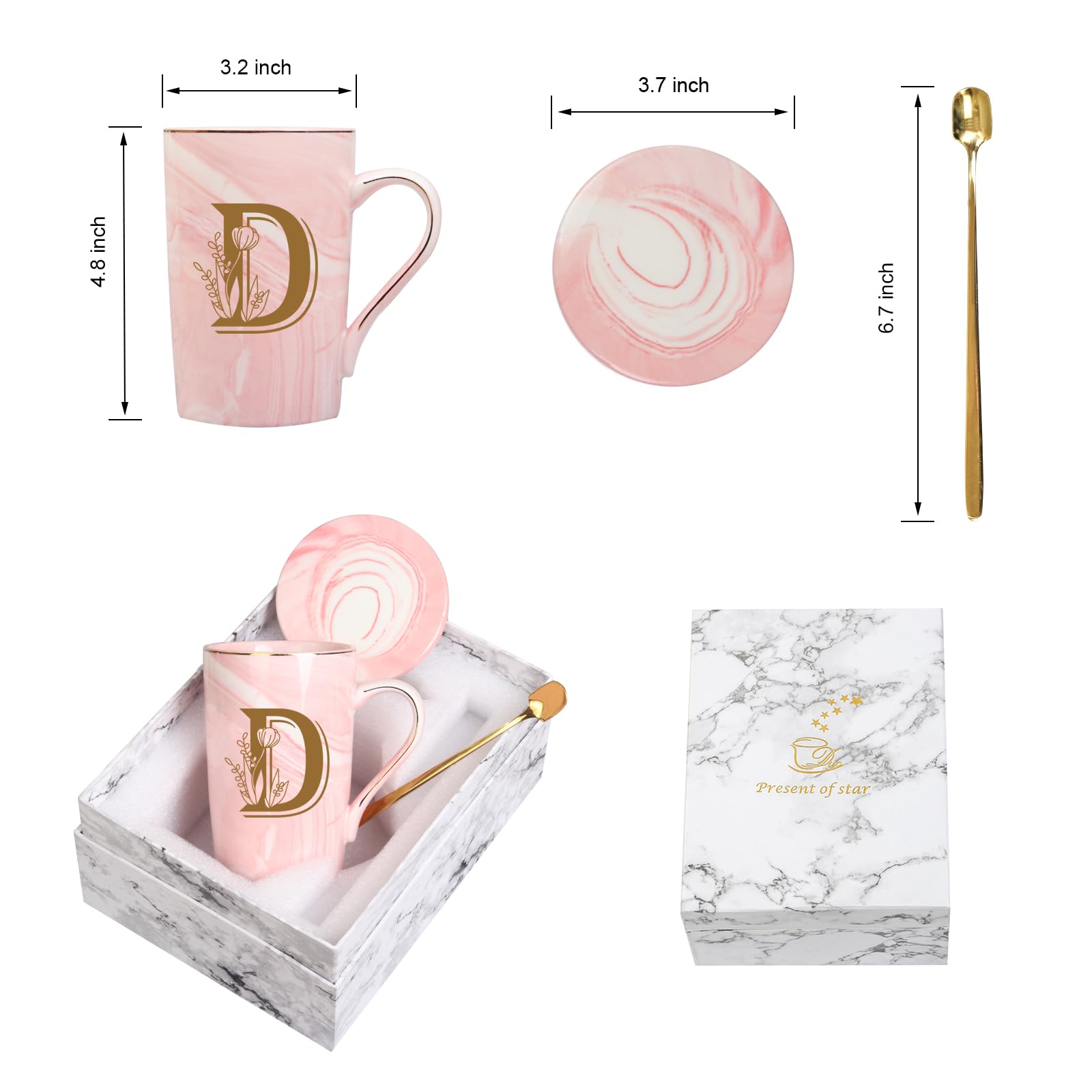 WENSSY pink mug showing a generous handle for easy sipping.