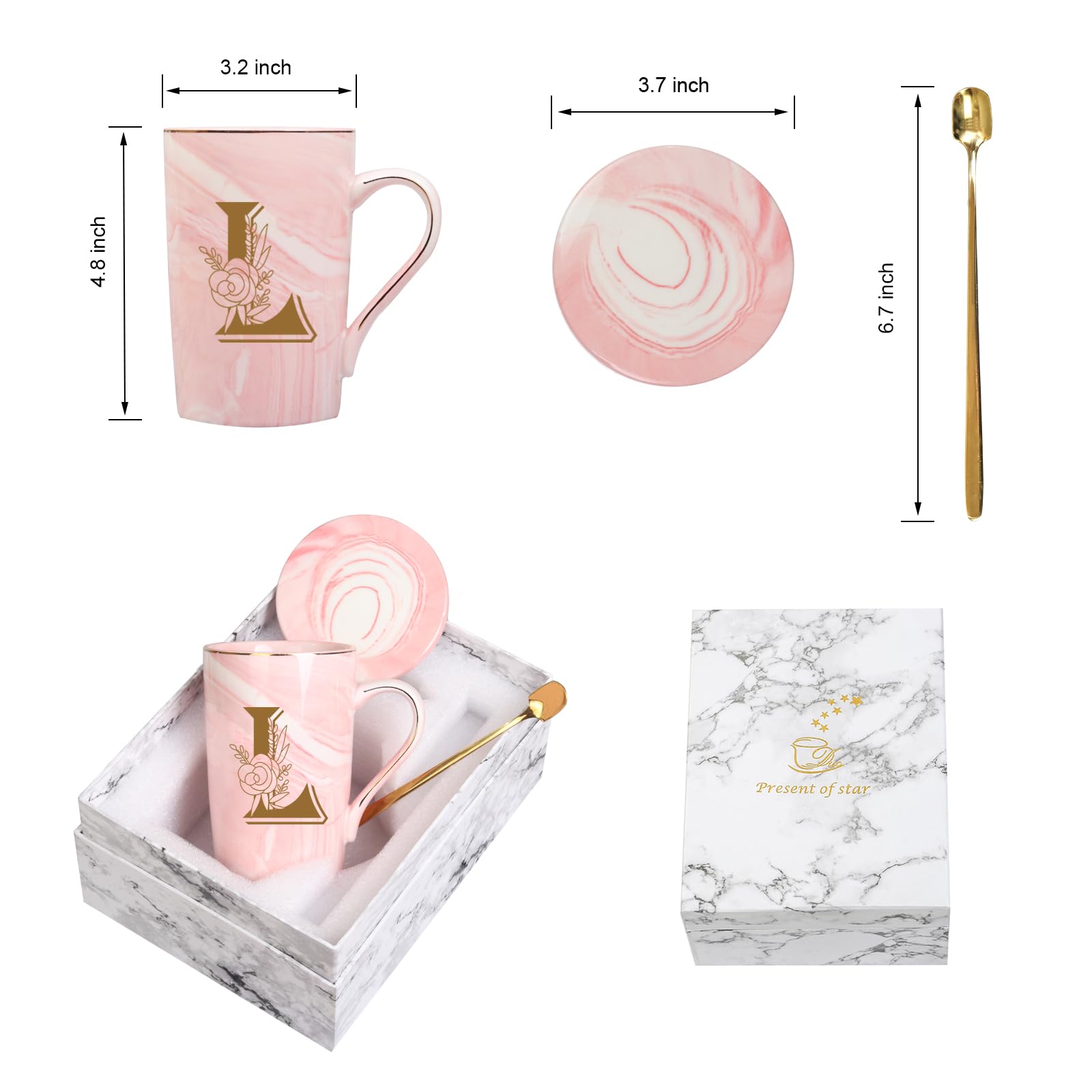WENSSY Letter L mug packaging, gift-ready presentation for occasions.