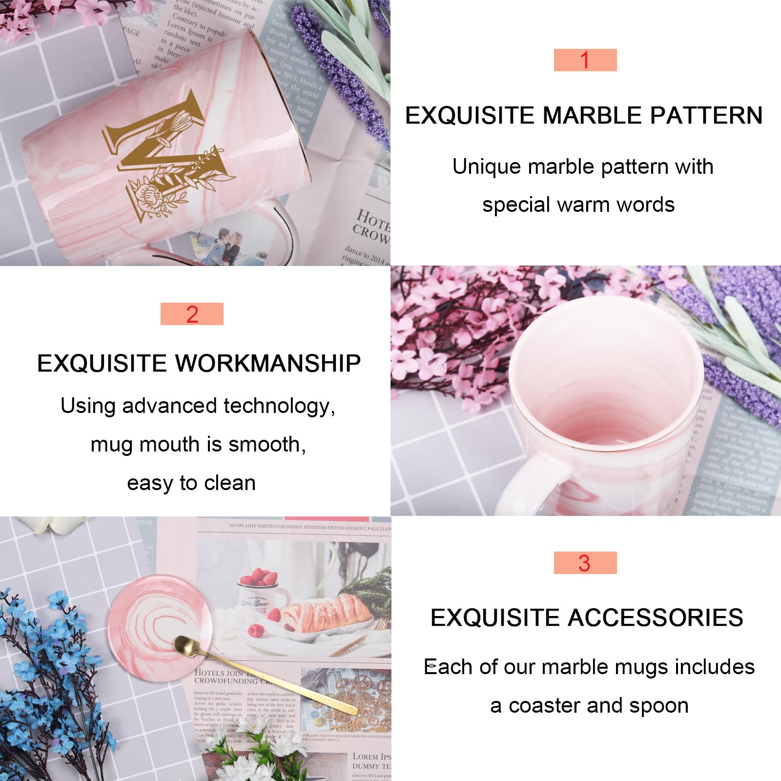 WENSSY pink M with flower mug daily-use scene, perfect for morning rituals.
