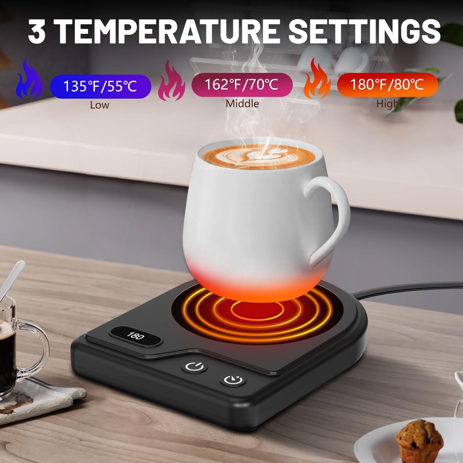 Wenvinda Mug Warmer with auto shutoff ensures safe unattended use