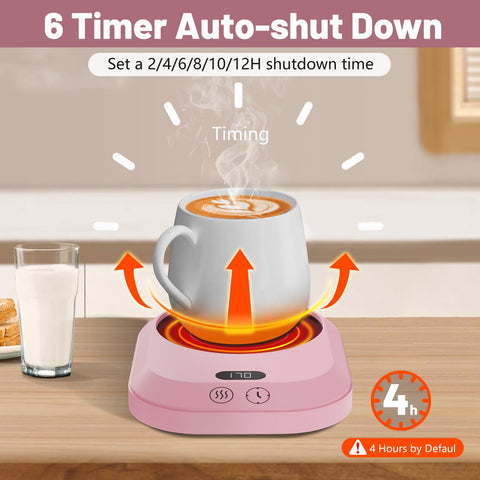 Wenvinda mug warmer with auto shutoff timers for safe use.