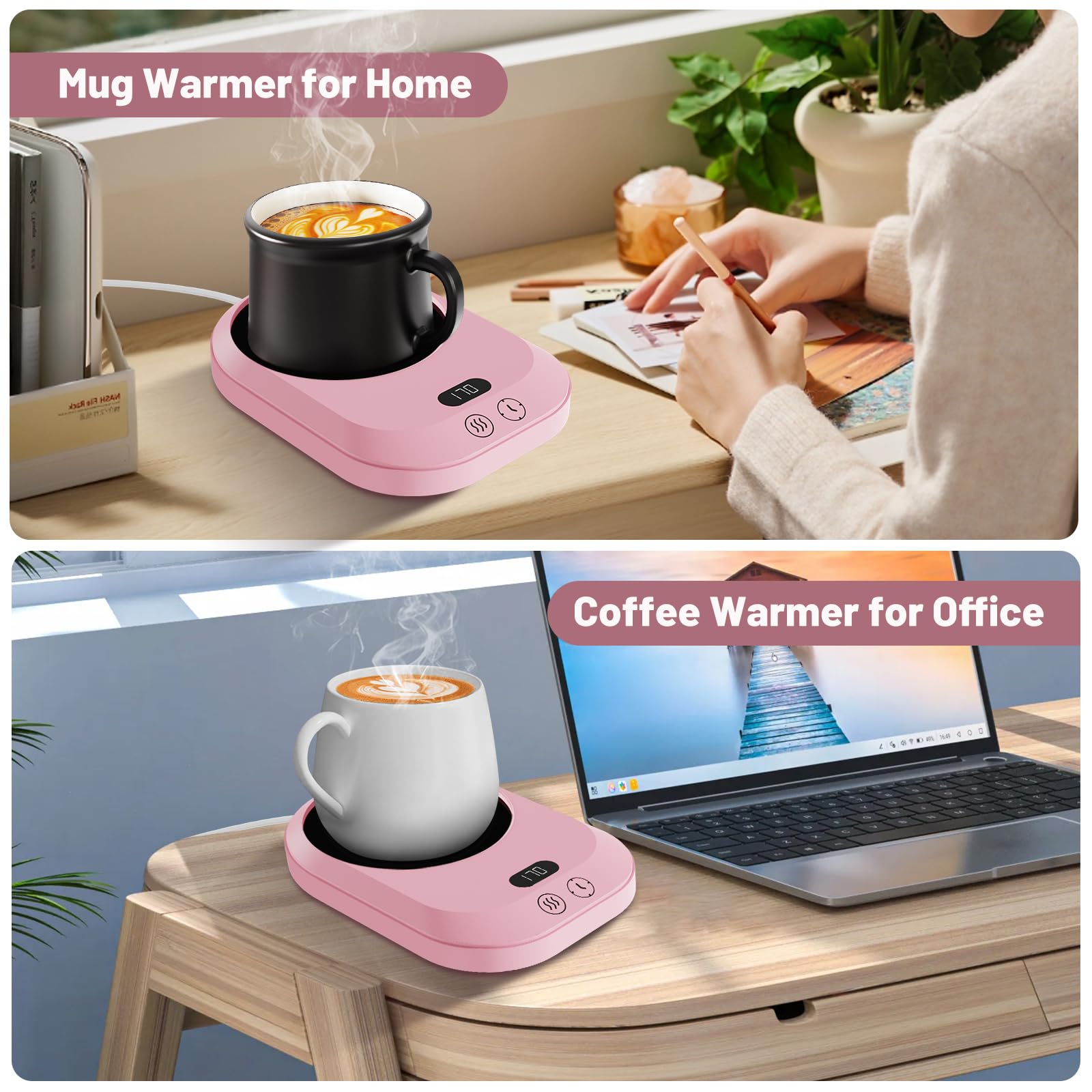 Wenvinda mug warmer cable length enables flexible placement.