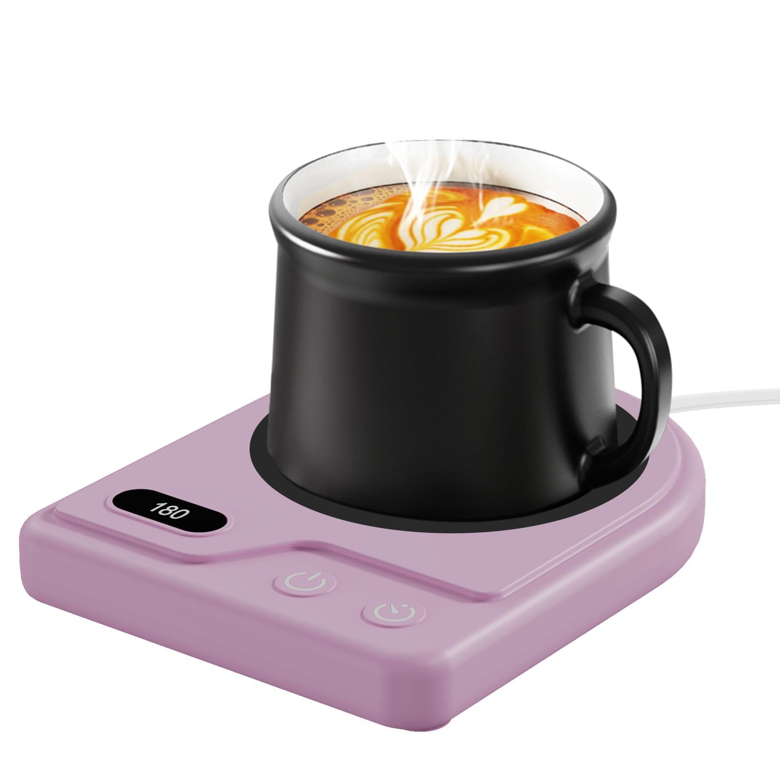 Wenvinda mug warmer displays three temp settings for personalized desk warmth.