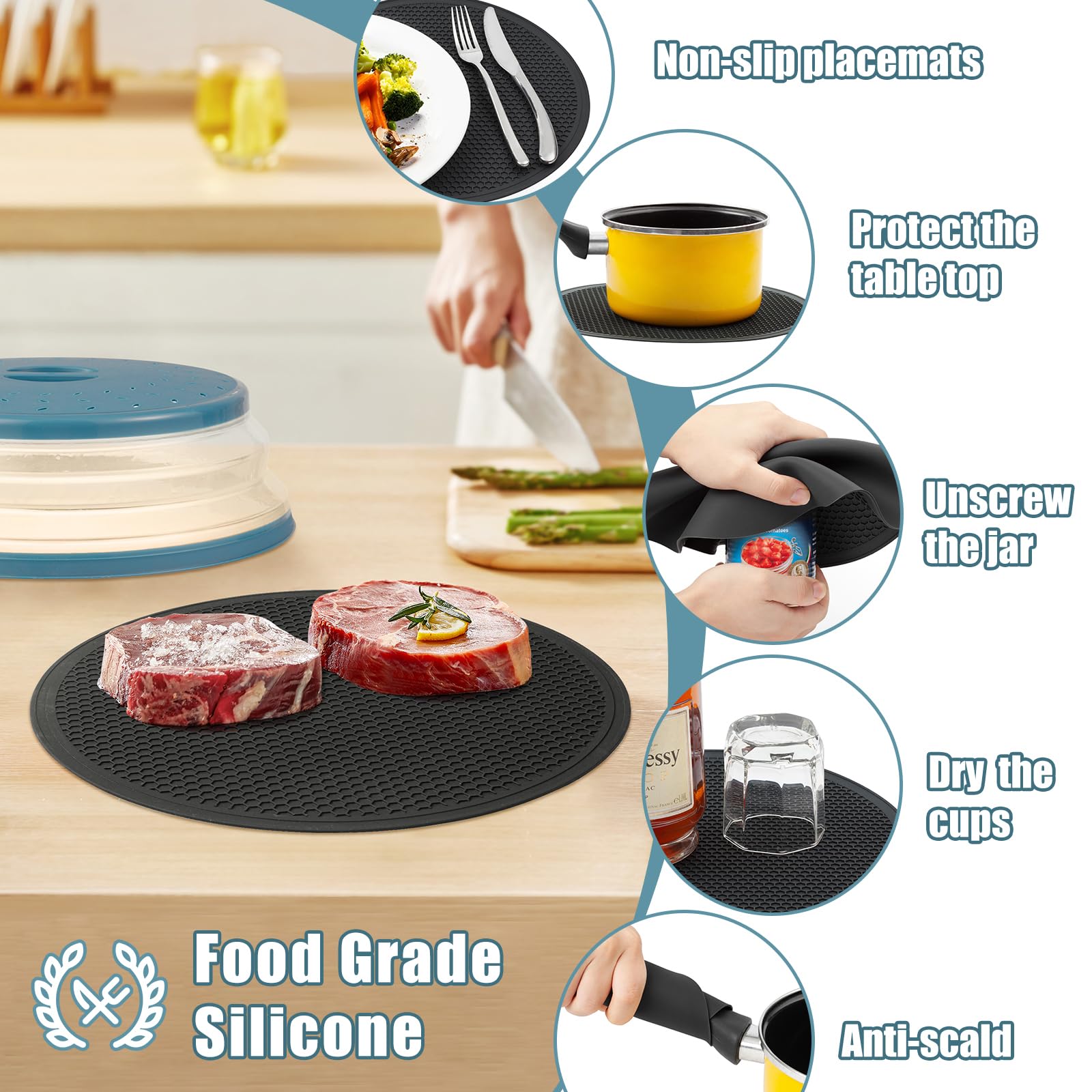 WENWELL BPA-free silicone kitchen mat on the counter