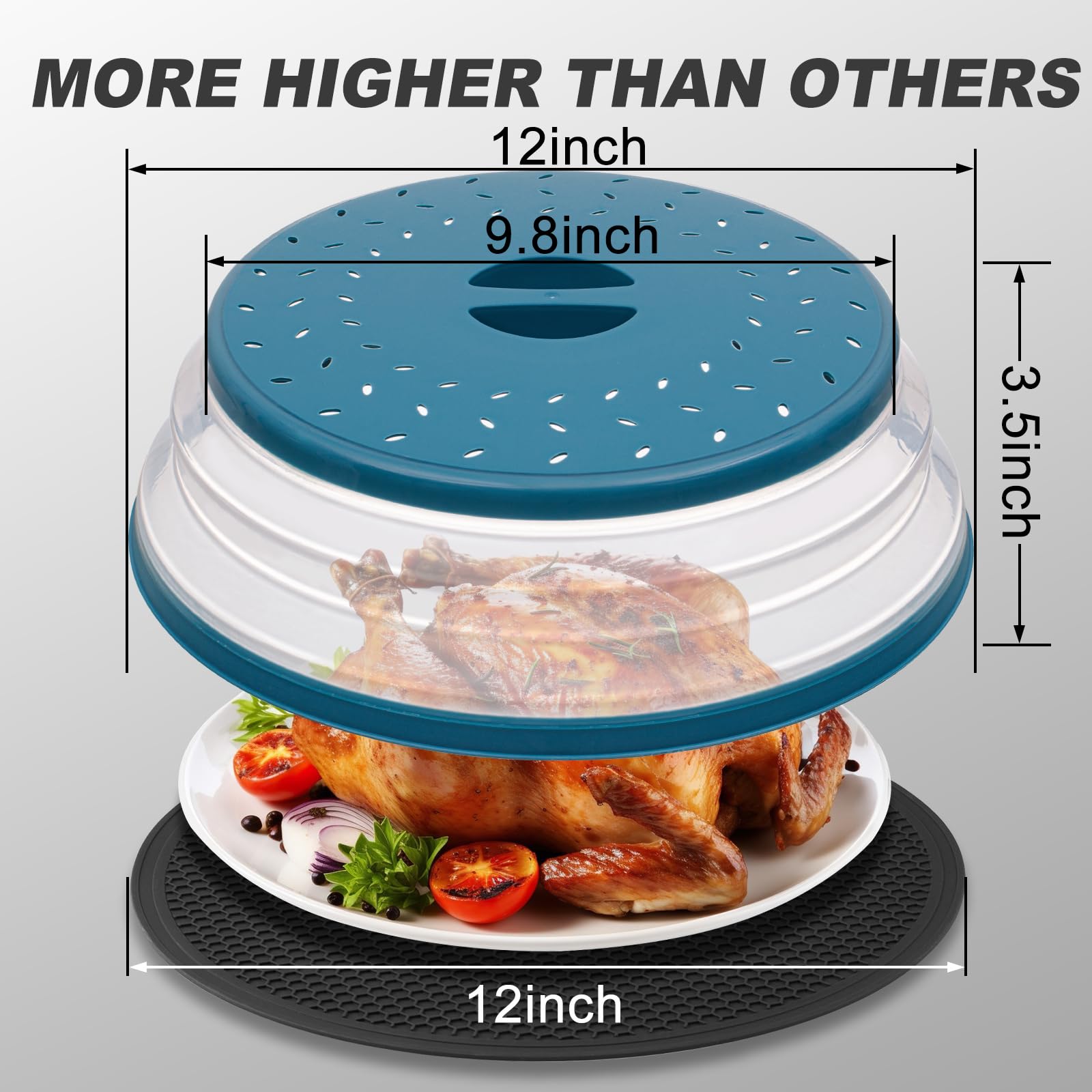 WENWELL folding microwave cover with handle opened