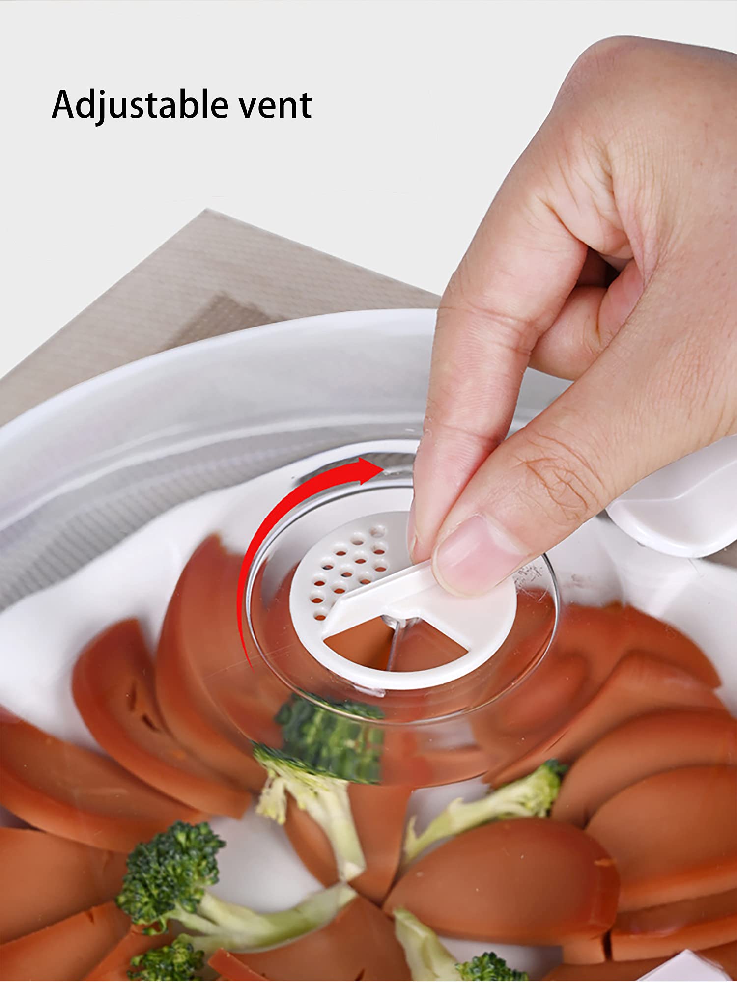 Lid fits standard plates and bowls for versatile use
