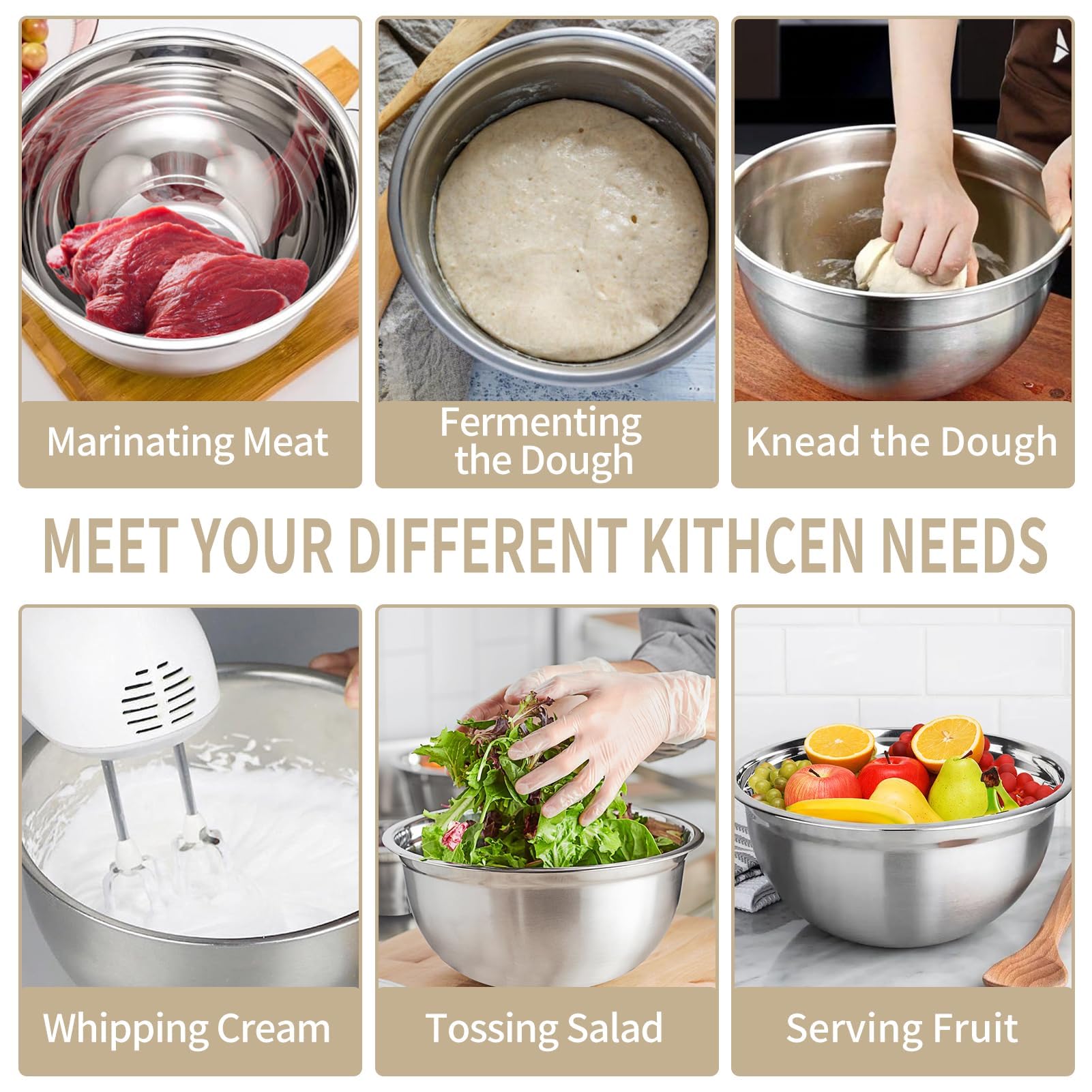WEPSEN 4.5QT bowl with lid for versatile kitchen prep