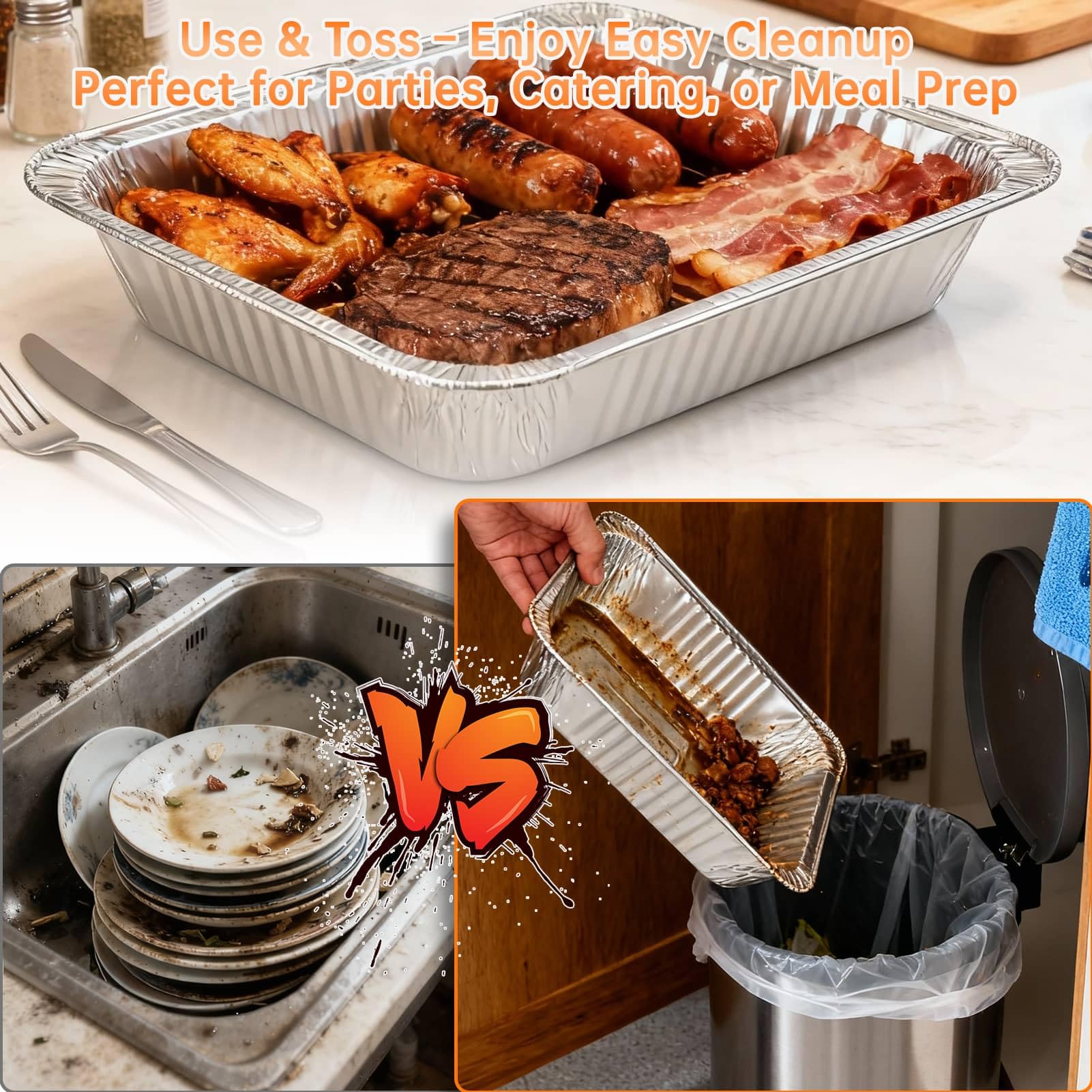 WEPSEN lids and covers stacked neatly beside pans for easy transport