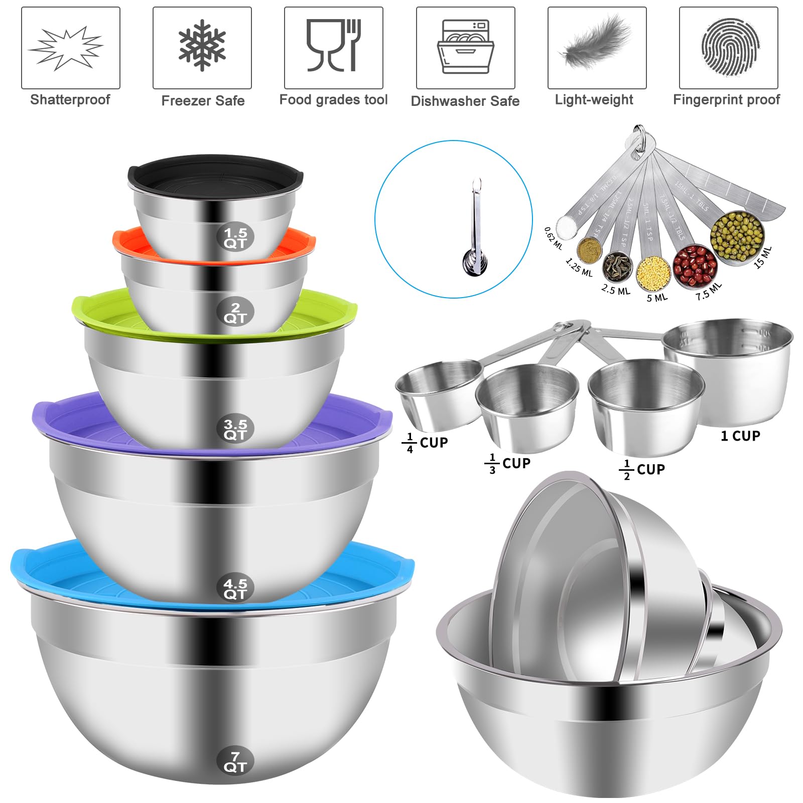 WEPSEN airtight lids preserve freshness during storage and transport.