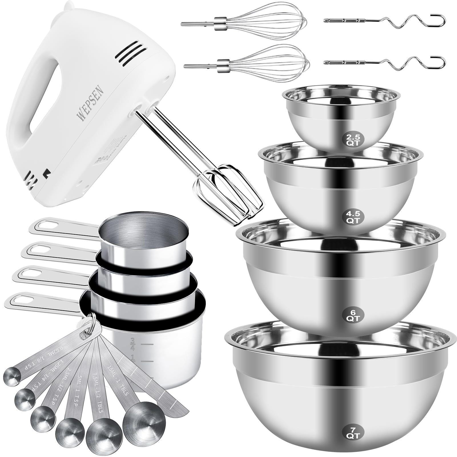 WEPSEN hand mixer with 200W motor for smooth blending