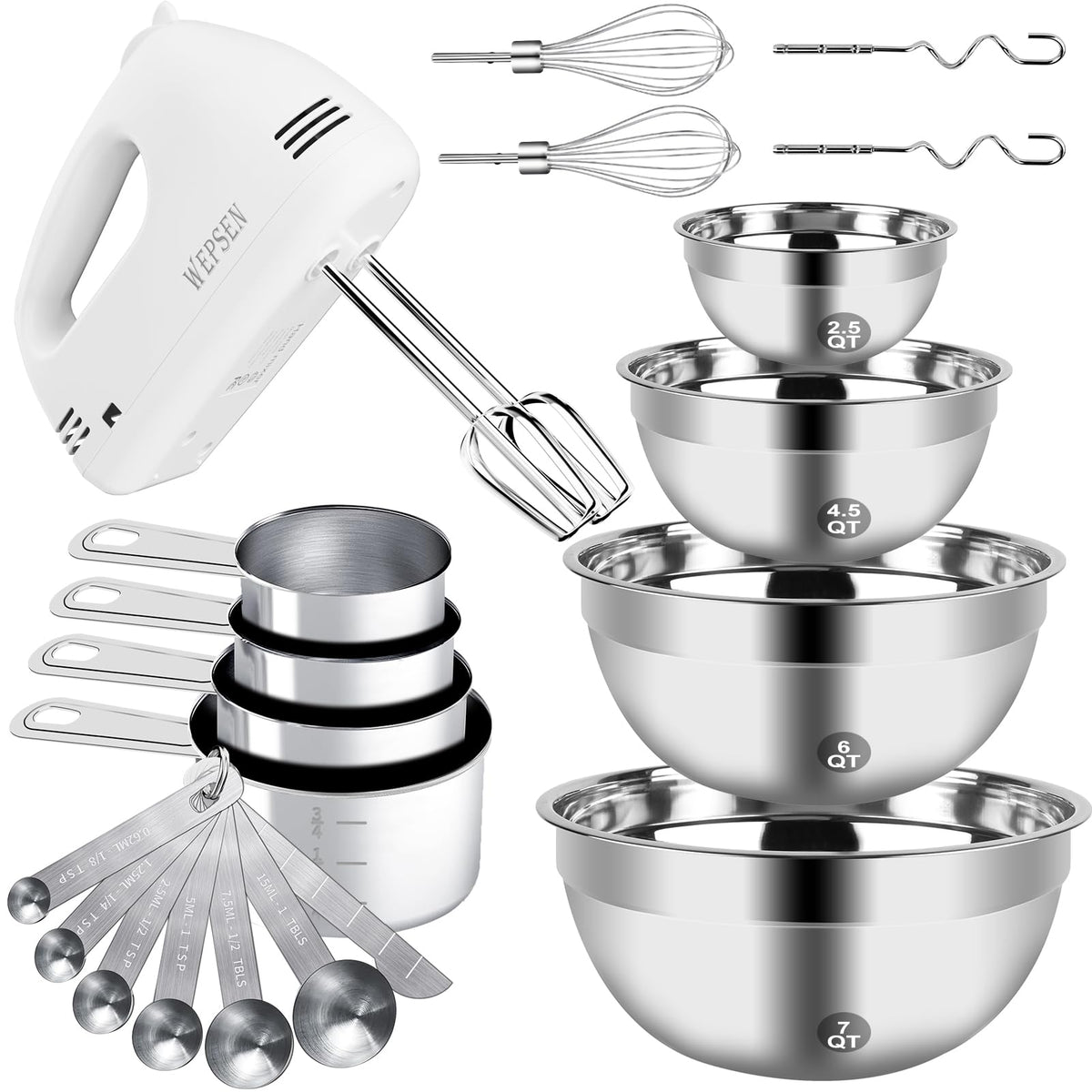WEPSEN hand mixer with 200W motor for smooth blending