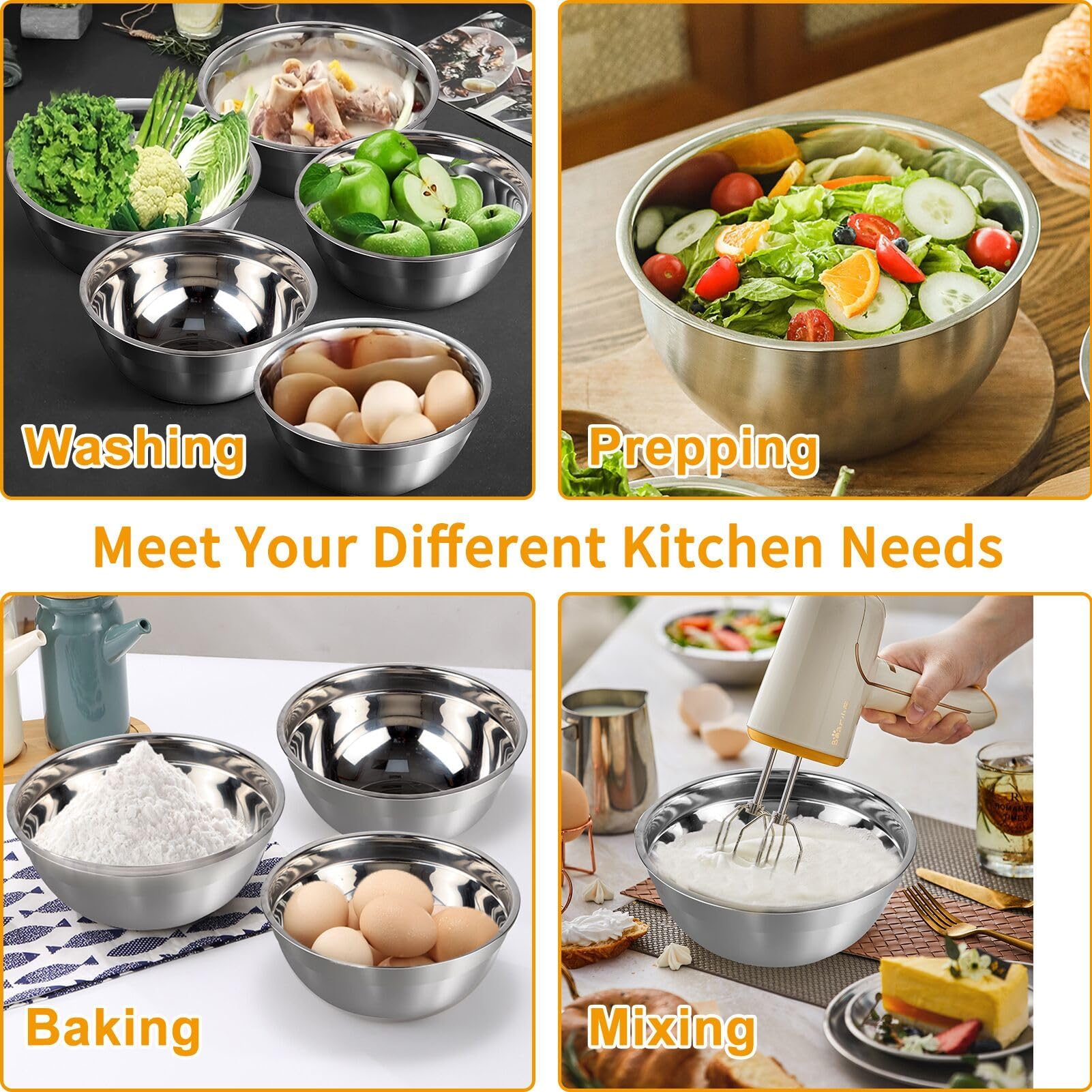 WEPSEN measuring cups and spoons set for precise ingredient portions.