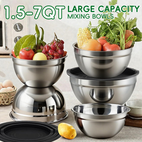 WEPSEN 3qt bowl with lid ideal for small batches and measuring