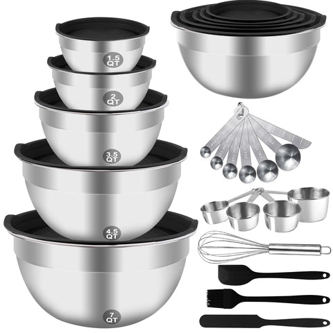 WEPSEN 7qt mixing bowls with lid for meal prep and airtight storage