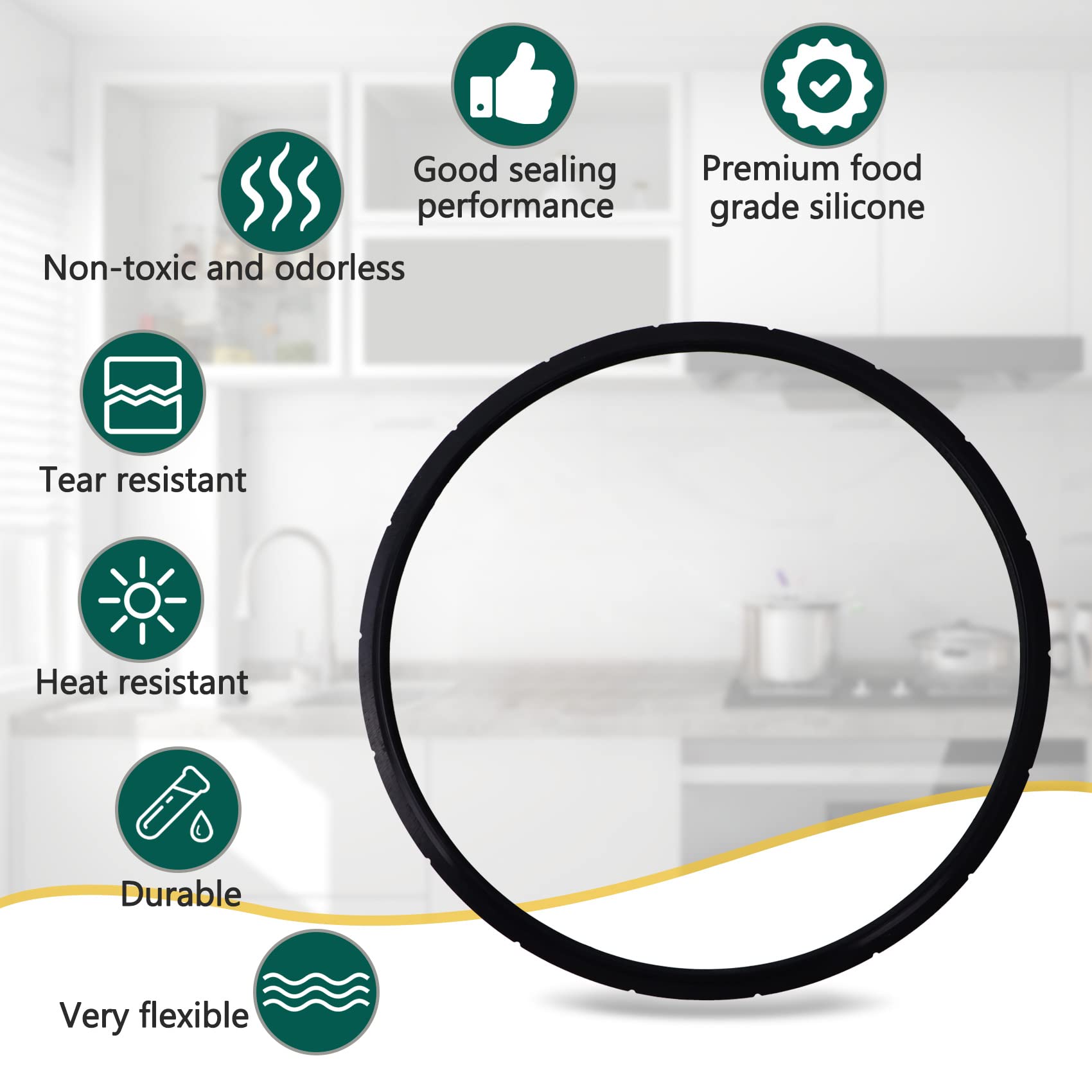 Silicone material provides flexible, heat-resistant performance for durable canner seals.