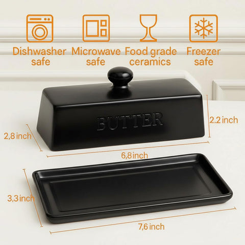 WERTIOO butter dish on countertop showcases elegant ceramic design.