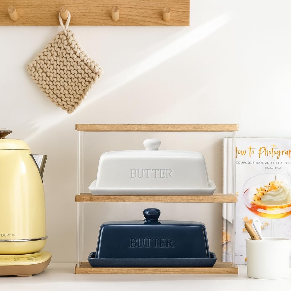 WERTIOO butter dish dust protection keeps butter hygienic.