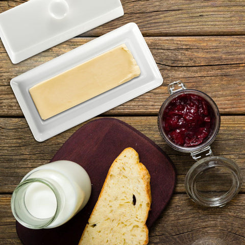 WERTIOO butter dish easy-clean ceramic for quick prep.