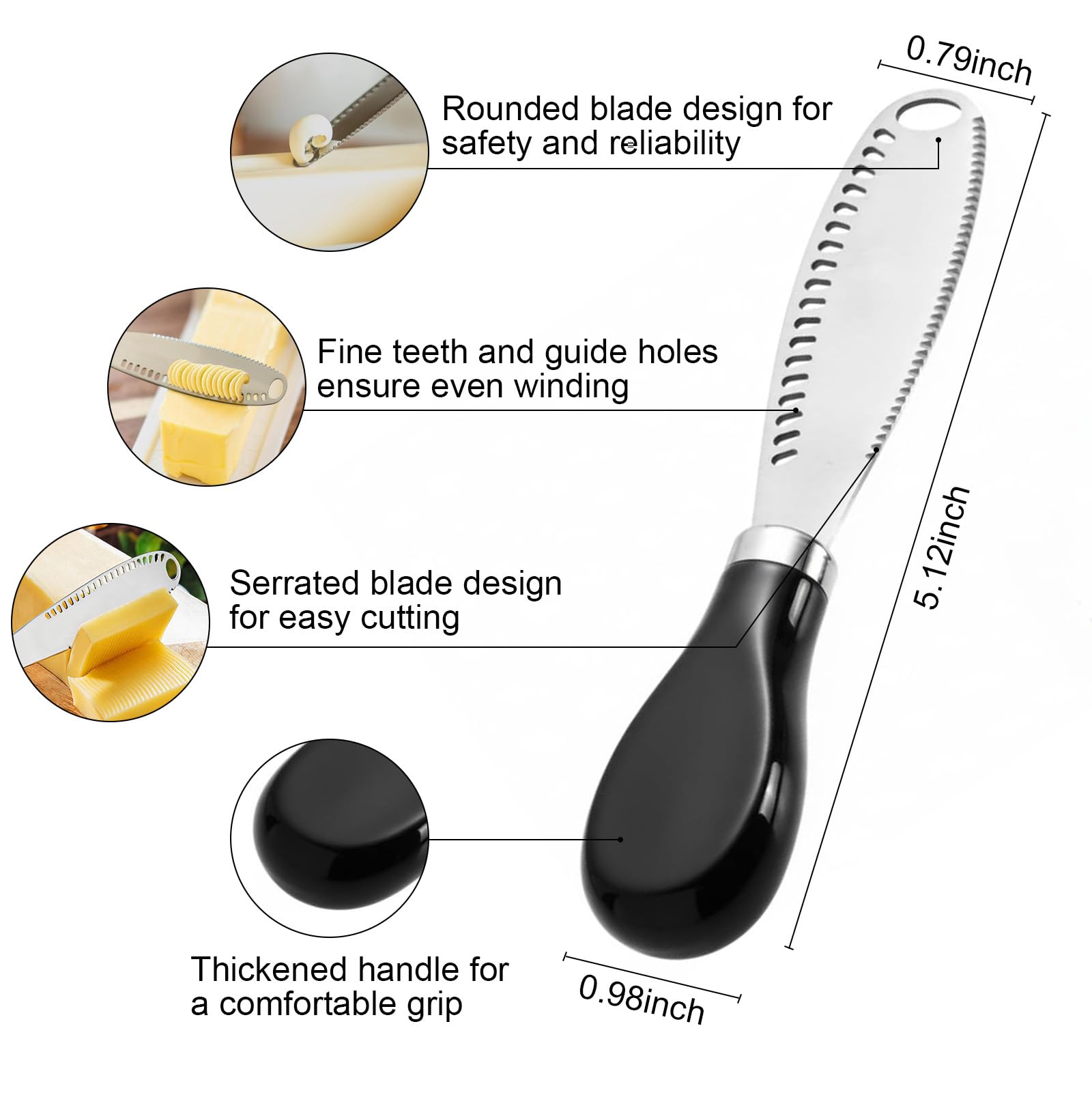WERTIOO 3-in-1 stainless steel spreader for easy serving.