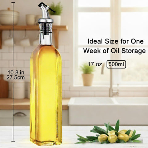 WERTIOO glass oil bottle preserves flavor with clear, durable glass