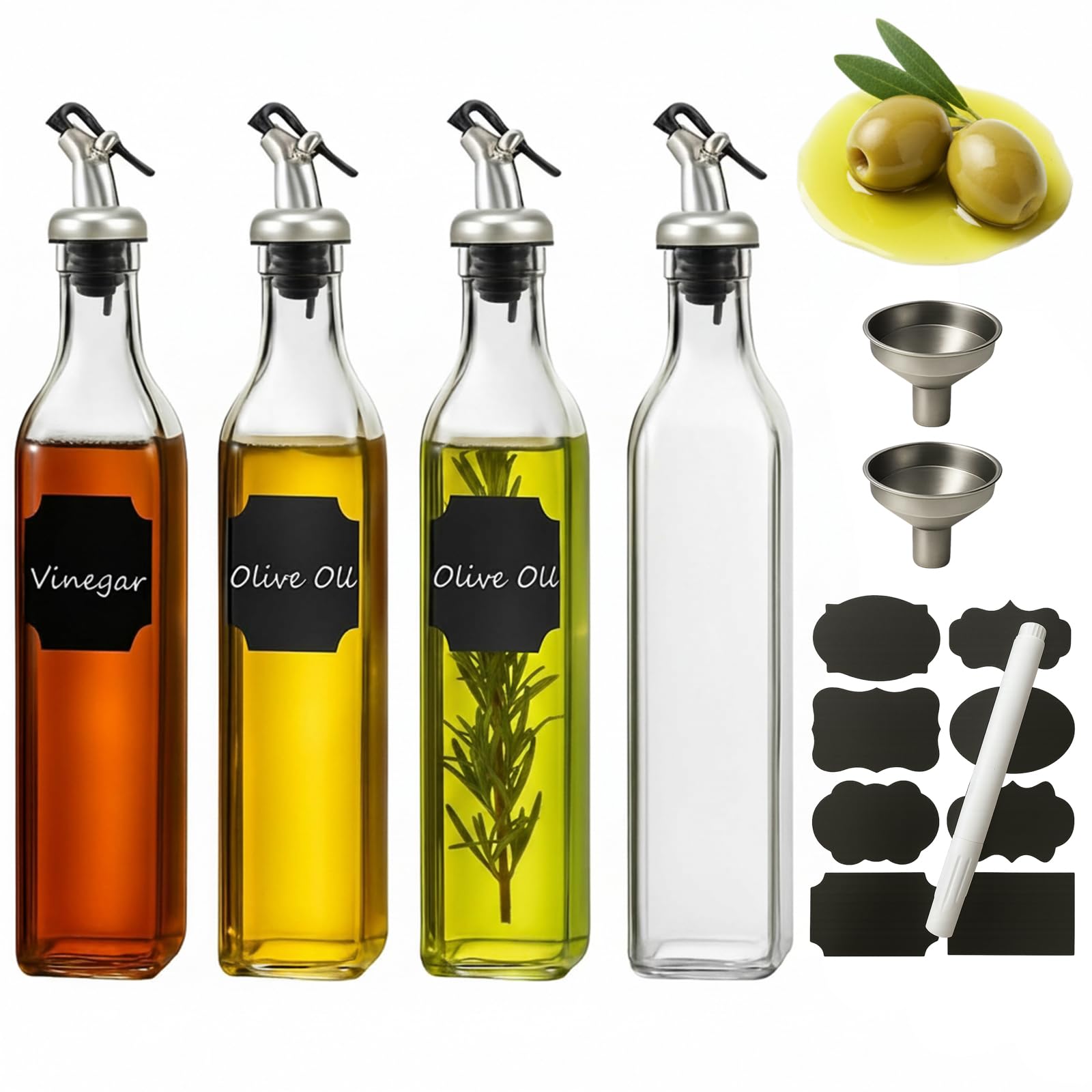 WERTIOO olive oil dispenser bottle with pourer for precise cooking